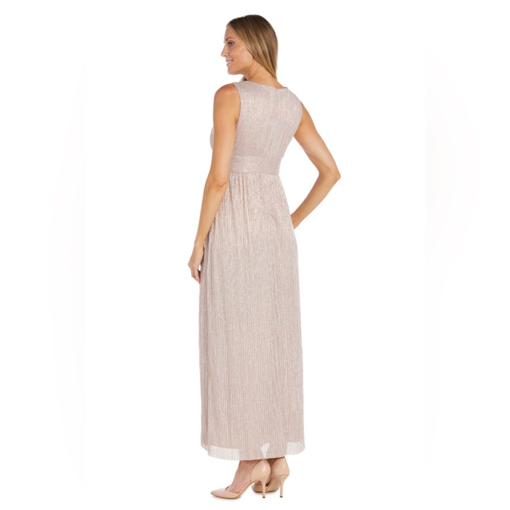 Long Pleated Jacket Dress – Formal Metallic – R&M Richards1595 - Picture 4 of 9